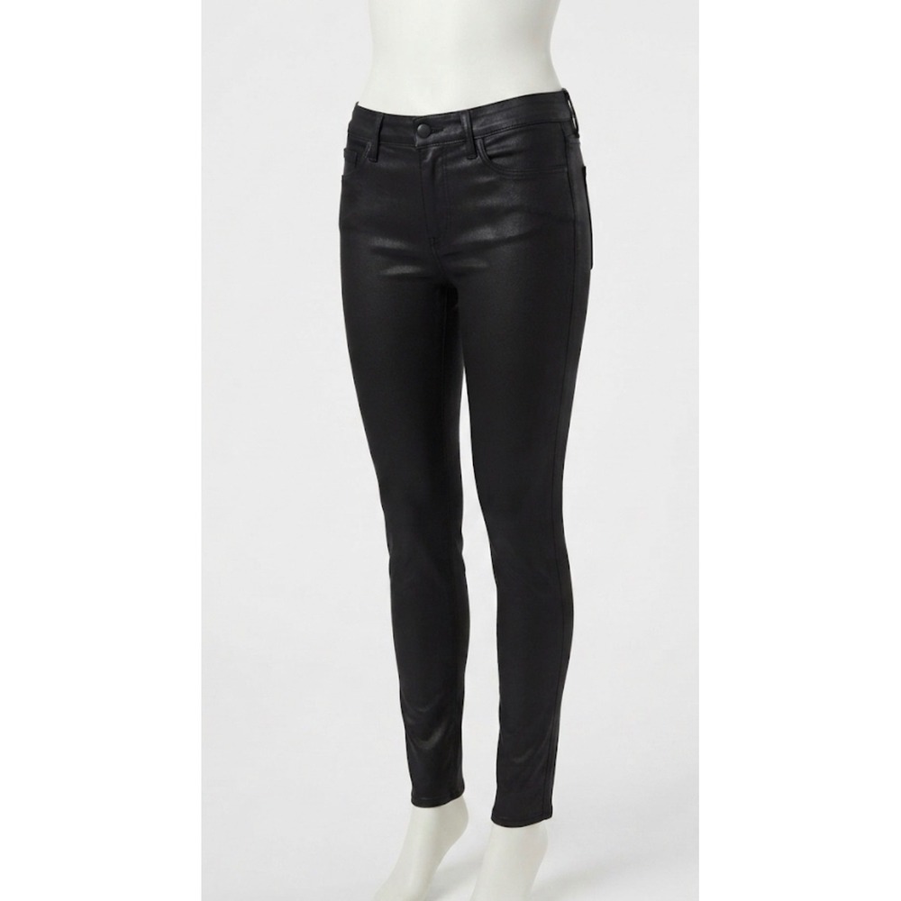 L'AGENCE Marguerite High Rise Skinny Coated Jeans Black Wash Size 27